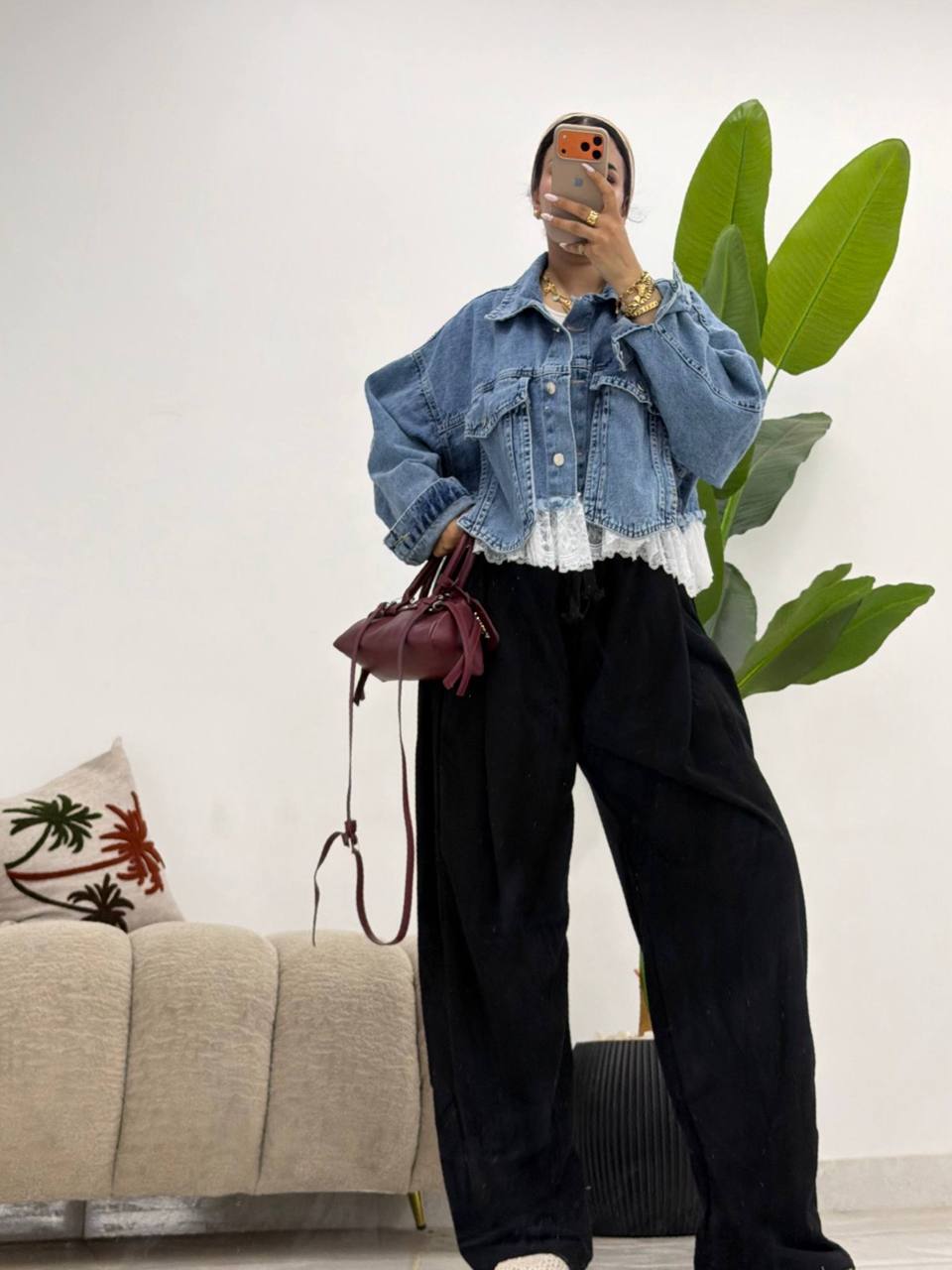 جاكيت جينز دانتيل - Lace Edge Denim