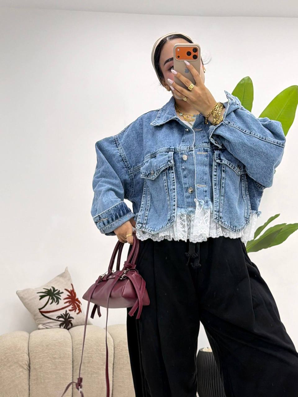 جاكيت جينز دانتيل - Lace Edge Denim