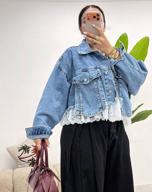 جاكيت جينز دانتيل - Lace Edge Denim