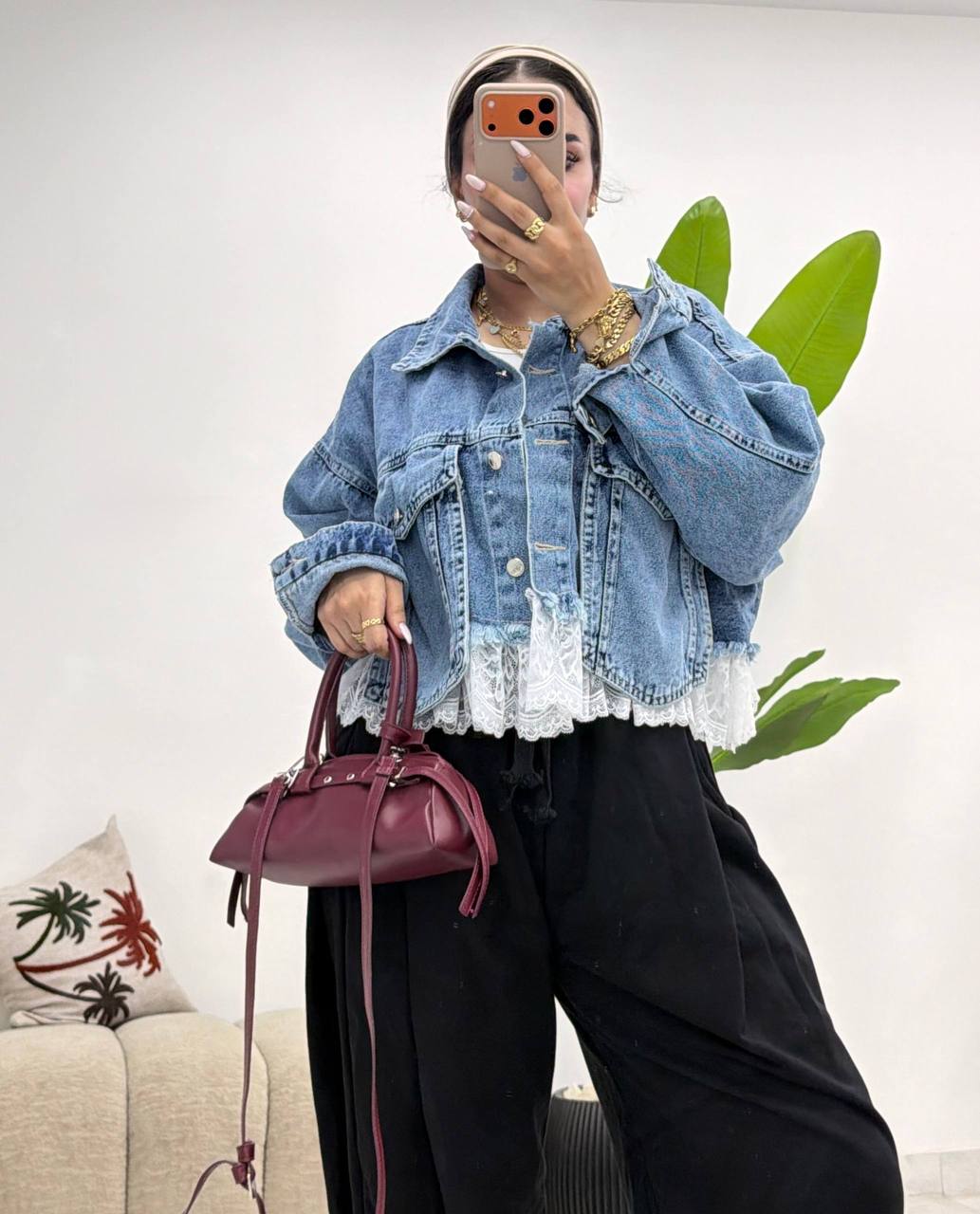 جاكيت جينز دانتيل - Lace Edge Denim