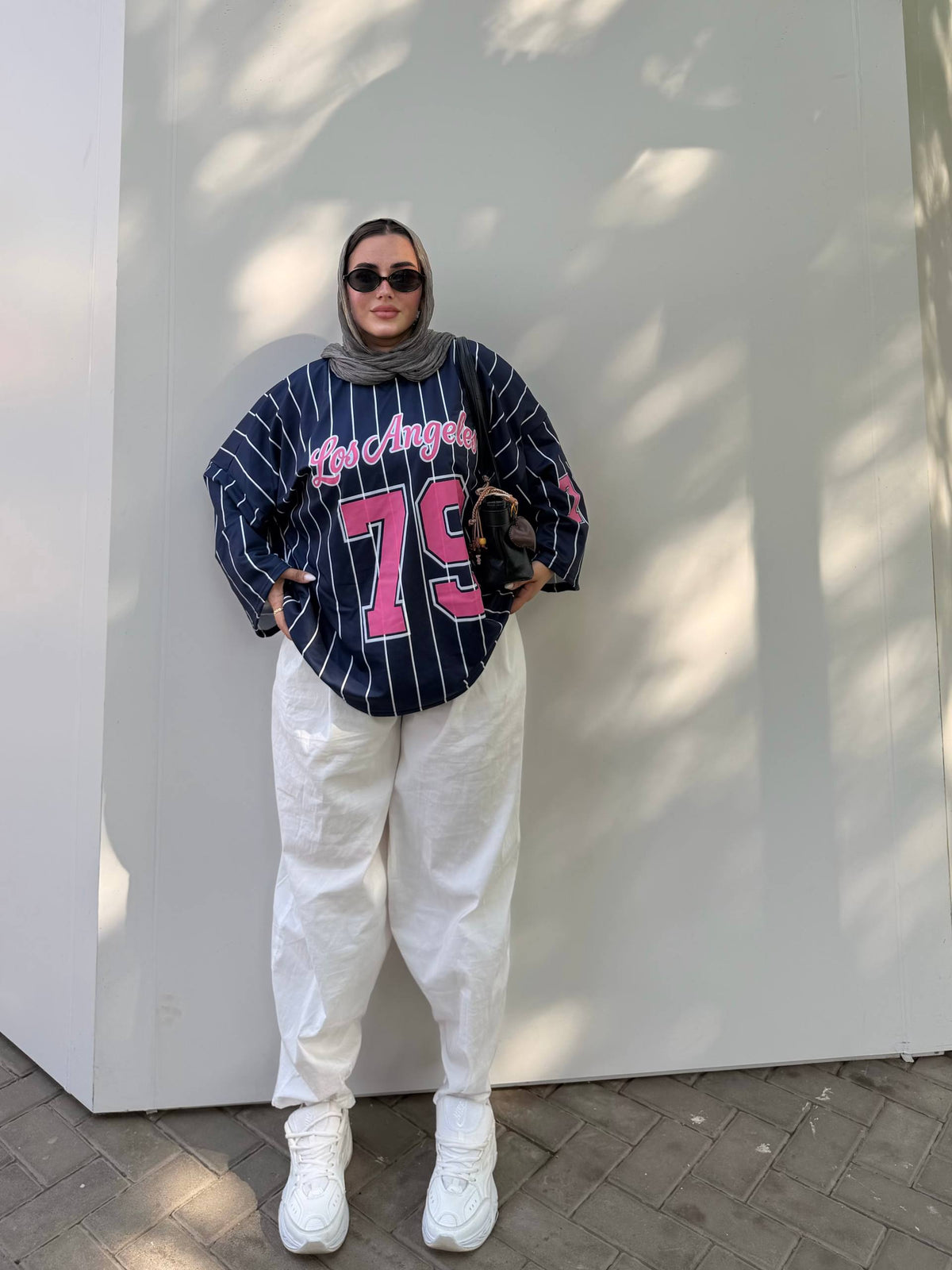 Navy & Pink | LA 73 Oversized Tee