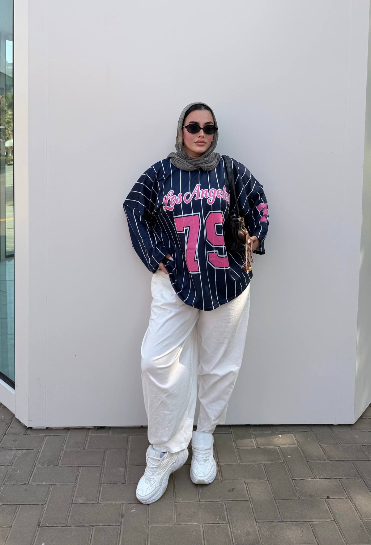 Navy & Pink | LA 73 Oversized Tee