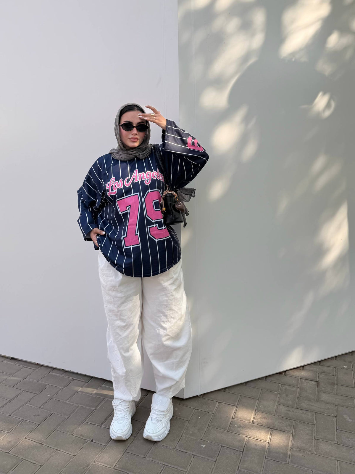 Navy & Pink | LA 73 Oversized Tee