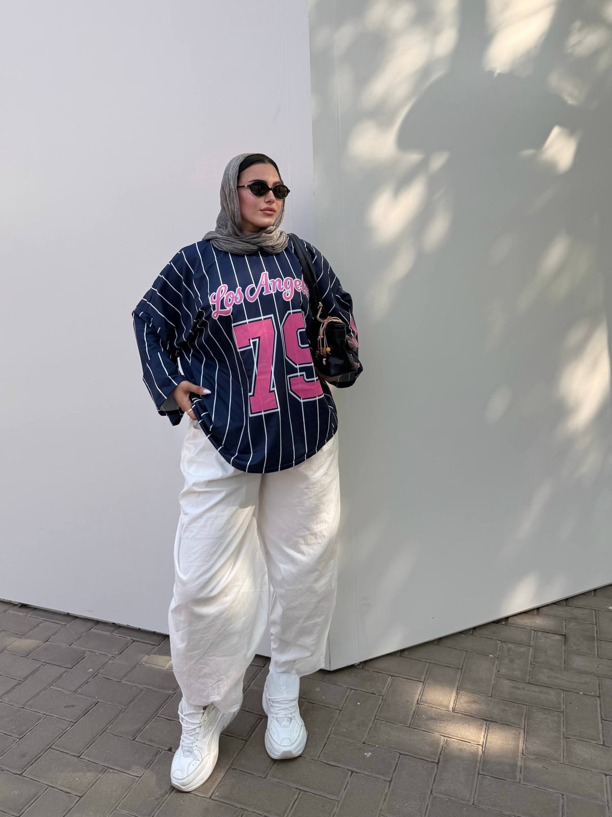 Navy & Pink | LA 73 Oversized Tee